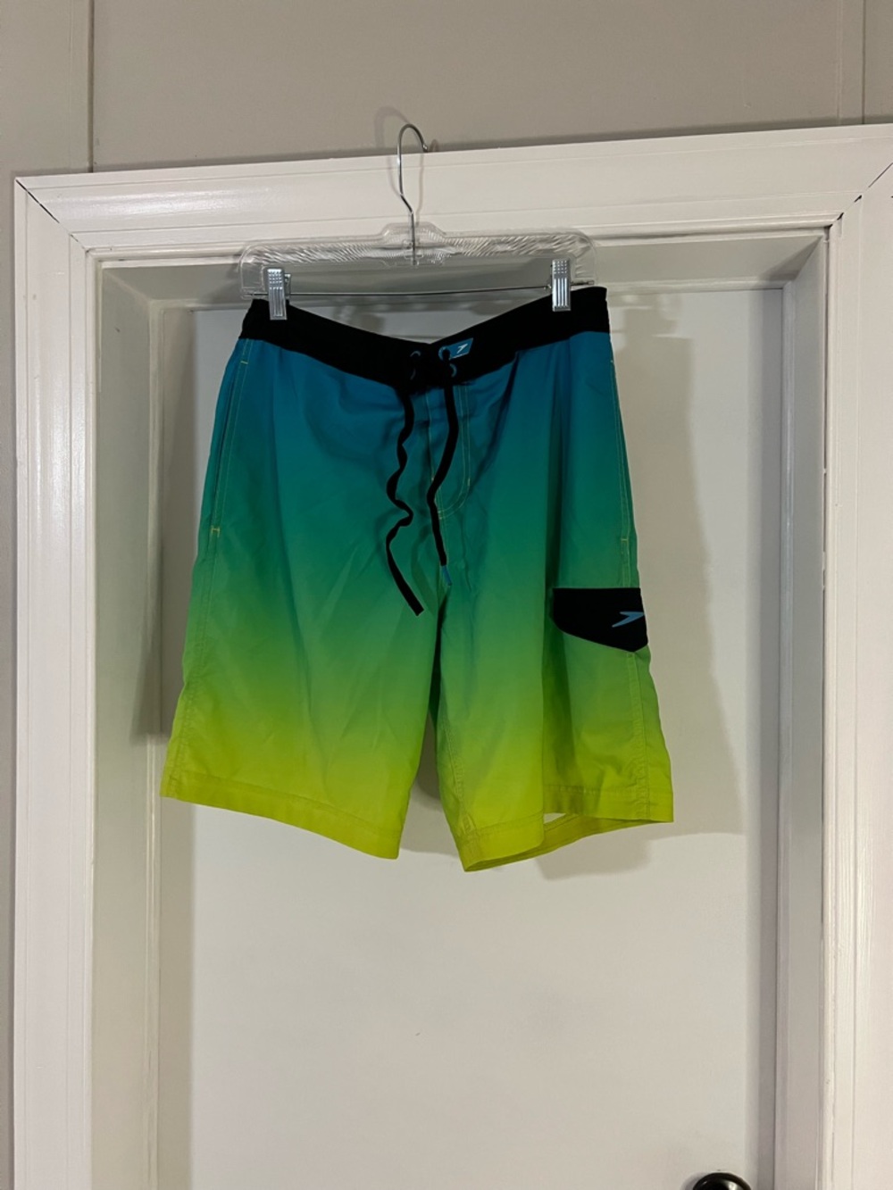 Speedo Men's Neon Swim Board/Trunks Shorts Blue Size S P CH